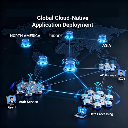 Cloud-native development: microservices, Kubernetes, CI/CD, DevOps, scalability, and resilience for modern enterprise IT.