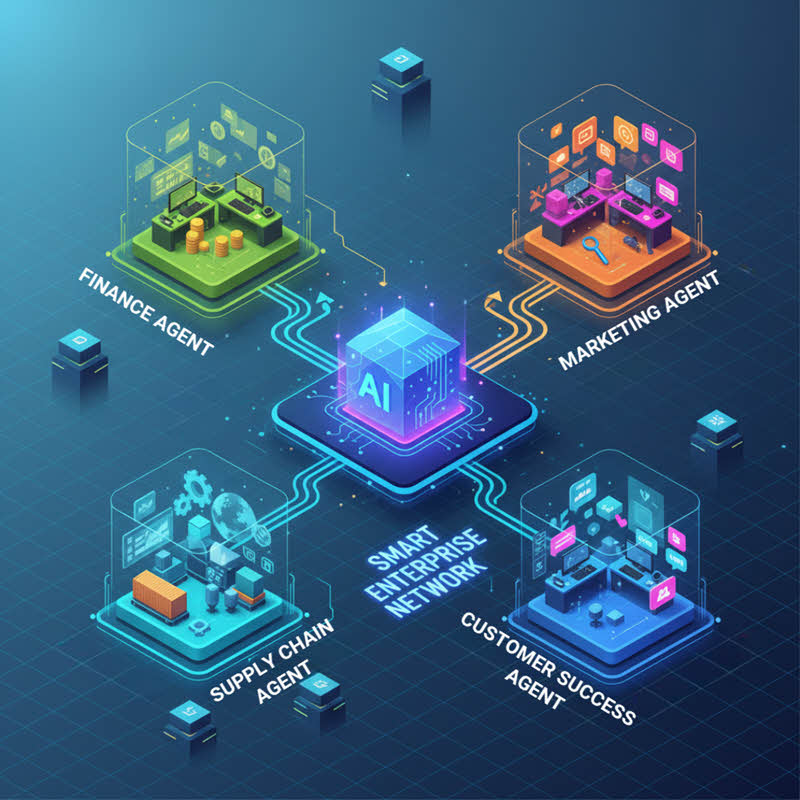 AI agent ecosystems enhance enterprise efficiency through automation, collaboration, and intelligent decision-making.