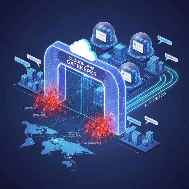 Cloudflare as the Internet’s gatekeeper, security, performance, costs for SMEs, and budget-friendly CDN alternatives like Bunny.net.