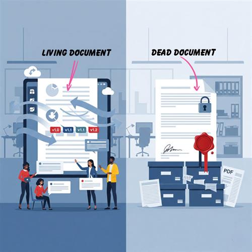 Living vs static documents: guide for BAs and PMs to manage projects, stay agile, and track changes efficiently.