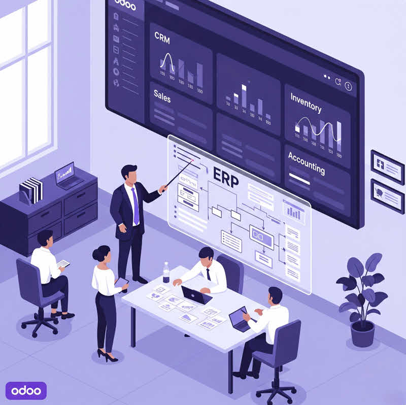 Odoo implementation helps streamline business operations by integrating key modules like CRM, sales, inventory, and accounting.