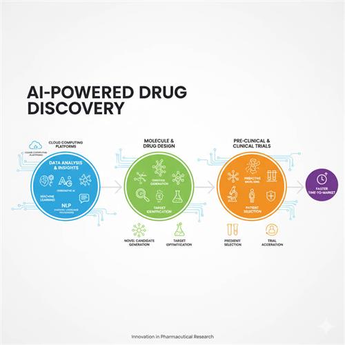 AI accelerates drug discovery in pharma using ML, generative AI, and predictive modeling for faster, cost-effective, personalized medicine.
