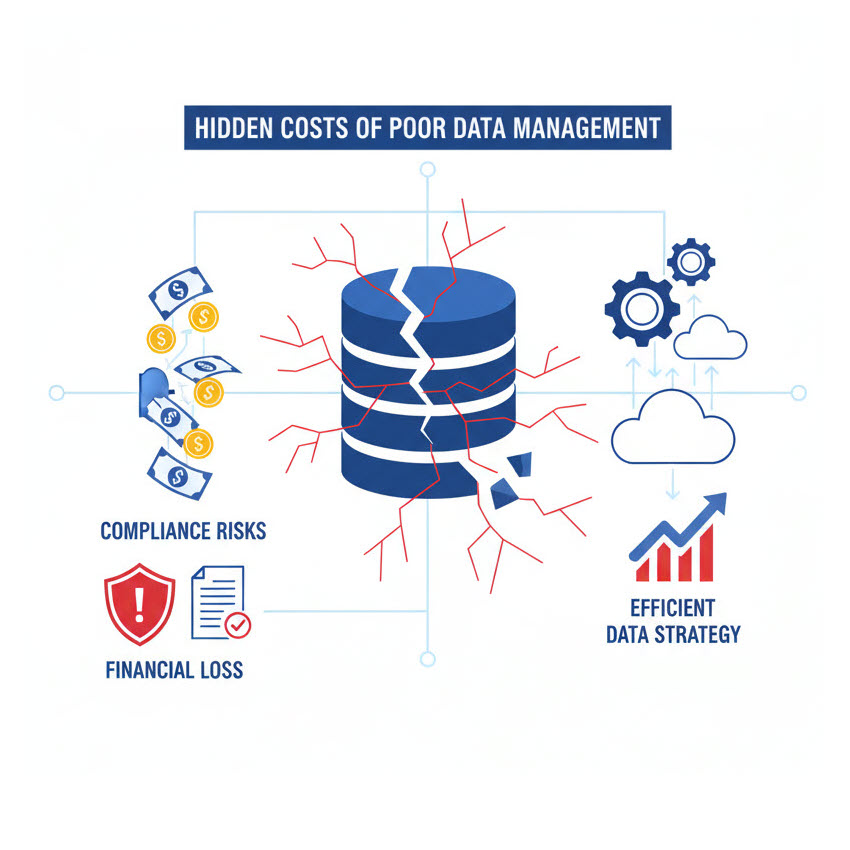 Exploring the hidden costs of poor data management and strategies to prevent risks, inefficiency, and lost trust.